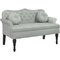 vidaXL Bank met kussens lichtgrijs 120,5x65x75 cm fluweel