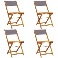 vidaXL Klapstoelen set van 4 stuks, antracietkleurige stof en massief hout.