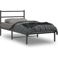 vidaXL Bedframe met hoofdeinde, zwart metaal, 107x203 cm