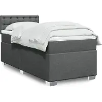 vidaXL Boxspringbed met matras, donkergrijs, 80x200 cm, gestoffeerd
