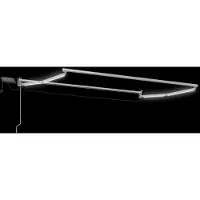 vidaXL Handmatige zonnescherm met scharnierarm en LED-verlichting, kleur: zand