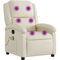 vidaXL Massagestoel van kunstleer in crèmekleur
