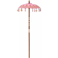vidaXL Balinese Parasol 125 x 125 x 260 cm Katoen Rond Roze