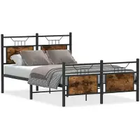 vidaXL Bedframe zonder matras, gerookt eikenhout, 137x190 cm, houtvezel