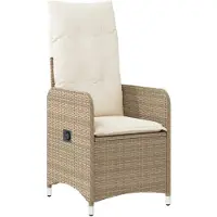 vidaXL Tuinstoel met kussens, 2 stuks. Verstelbaar, beige, polyrotan