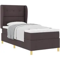 vidaXL Boxspring met matras stof donkerbruin 180x200 cm