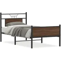 vidaXL Bedframe zonder matras, bruin eikenhout, 75x190 cm, houtvezel