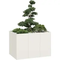 vidaXL - Plantenbak - 120x80x80 - cm - staal - wit
