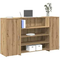 vidaXL Receptiebalie 180x50x103,5cm bewerkt hout artisanaal eikenkleur