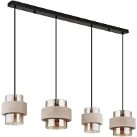 Globo 4-lichts hanglamp Daren zwart met marmer