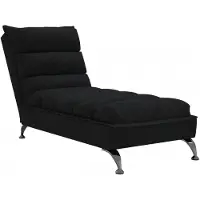 vidaXL Chaise longue met kussens stof zwart