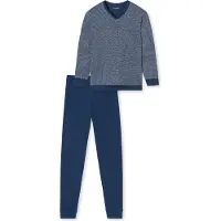 Schiesser Pyjama lang ' Comfort Essentials ' nachtblauw