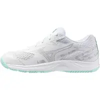 Mizuno Stealth Star sportschoenen - wit/oranje Jongens/Meisjes Mesh - maat 34.5