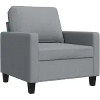 vidaXL Fauteuil 60 cm stof lichtgrijs