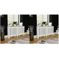 vidaXL Radiatoromsluiting, 2 stuks, wit, houtvezel, 152 cm