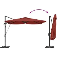 vidaXL Roma Parasol Rood 286 x 284 x 270 cm Aluminium en Polyester