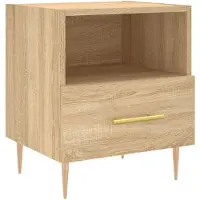 vidaXL Nachtkastjes 2 st 40x35x47,5 cm bewerkt hout sonoma eikenkleur