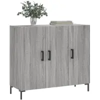 vidaXL Dressoir 90x34x80 cm bewerkt hout grijs sonoma eikenkleurig