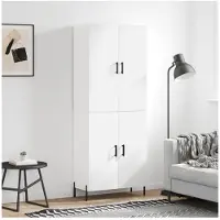 vidaXL Hoge kast, wit, 69,5 x 34 x 180 cm, houtvezel