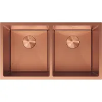 Mexen Binox stalen gootsteen met 2 bakken 800 x 450 , koper HC - 6421802000-65HC