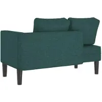 vidaXL Chaise longue met kussens stof donkergroen