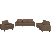 vidaXL 3-delige Loungeset stof bruin