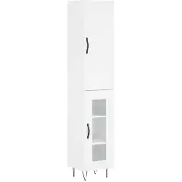 vidaXL Hoge kast 34,5x34x180 cm bewerkt hout wit