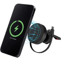 Mobilize MagSafe Compatible Car Holder/Charger 7.5W/10W/15W with Retractable USB-C Cable Black