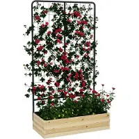 Outsunny plantenbak - met klimrek - en 2 afwateringsgaten