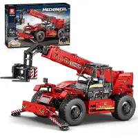 ReoBrix 22020 – RC Telescopische Vorkheftruck – 2260 Stuks – Multifunctionele Bouwset – 34,5x51x21 cm – Techniek Speelgoed voor 14+