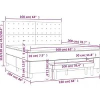 vidaXL Boxspring met matras fluweel zwart 160x200 cm