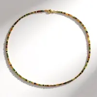 Cavill - 45 cm Ketting - 925 Sterling Zilver, 18K Goud Verguld - 21,5 ct Namibische Toermalijn - Facetgeslepen Fancy Kralen - Kleurrijk