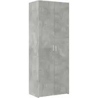 vidaXL Opbergkast 70x42,5x225 cm bewerkt hout betongrijs