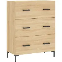 vidaXL Hoge kast Sonoma-eikenhout, 69,5 x 34 x 180 cm, houtvezel
