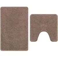 vidaXL Antislip Badmat Set 2 st Bruin 50 x 50 cm PP