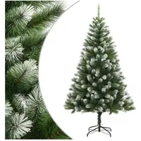 vidaXL Kunstkerstboom met scharnieren en sneeuw 240 cm