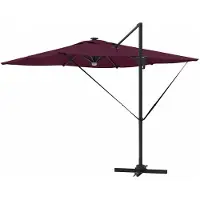 vidaXL Roma Parasol Rood 286 x 284 x 270 cm Aluminium en Polyester
