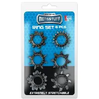 Dreamtoys Menzstuff 6pc Stretchable Ring set Penisring - Zwart