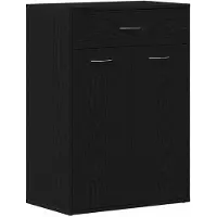 vidaXL Schoenrek 60 x 35 x 84 cm Bewerkt hout Zwart Eiken