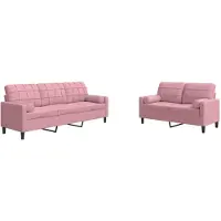 vidaXL 2-delige Loungeset met kussens fluweel roze