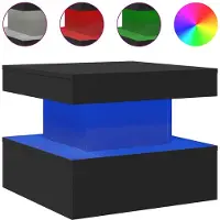 vidaXL Salontafel met LED-verlichting, zwart, 50x50x40 cm