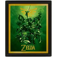 Pyramid Framed 3D Cornice The Legend of Zelda Link 10x8cm