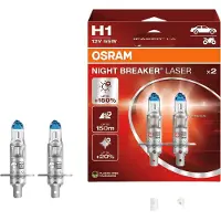 Osram NIGHT BREAKER LASER H1, +150% meer licht, halogeen koplamp, 64150NL-2HB, 12 V, 2 lampen