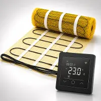 Pro-mat 5 m², Kleur thermostaat: Wit - Pro-series Complete set, 150 watt per m², met wifi thermostaat passend in de meeste afdekraampjes - vloerverwarming matten - vloerverwarming matten