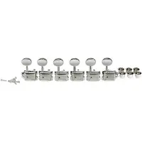 Boston 62-CL Stemmechanieken voor gitaar, chroom, 6x links, vintage style, metalen knoppen