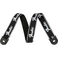 Fender 990629008 2 gitaarband, zwart met witte lopende logo