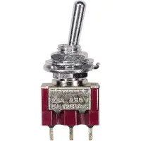 Boston SW-160-N Mini Toggle Switch - 2-Weg, On-On, 2-Polig, Nikkel