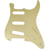Fender 992139000 pickguard Strat, SSS, 11 screw holes, 1-ply, gold anodized