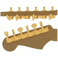 Hipshot HS6K1EN0G Gitaar tuner upgrade kit, 6 inline classic, 10mm post hole, closed goud