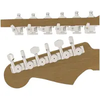 Hipshot HS6K1VEL0NS Vintage gitaar tuner upgrade kit, 6 inline Grip-Lock, closed nikkel staggered